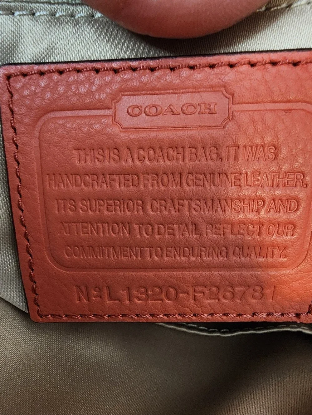 Coach Coral-Orange Leather Satchel